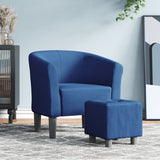 Chaise cabriolet avec repose-pied bleu tissu
