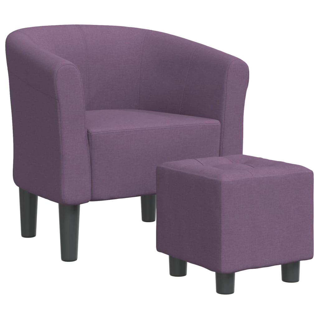 Chaise cabriolet avec repose-pied violet tissu