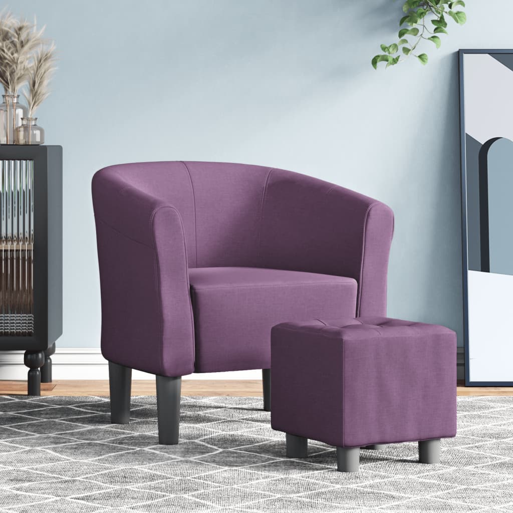 Chaise cabriolet avec repose-pied violet tissu