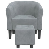 Chaise cabriolet avec repose-pied gris foncé velours