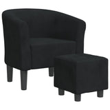 Chaise cabriolet avec repose-pied noir velours