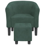 Chaise cabriolet avec repose-pied vert foncé velours