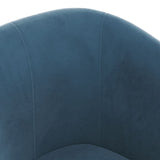 Chaise cabriolet avec repose-pied bleu foncé velours