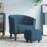 Chaise cabriolet avec repose-pied bleu foncé velours