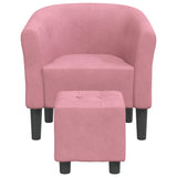 Chaise cabriolet avec repose-pied rose velours