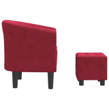 Chaise cabriolet avec repose-pied rouge bordeaux velours