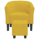 Chaise cabriolet avec repose-pied jaune velours