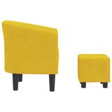 Chaise cabriolet avec repose-pied jaune velours