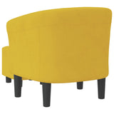 Chaise cabriolet avec repose-pied jaune velours