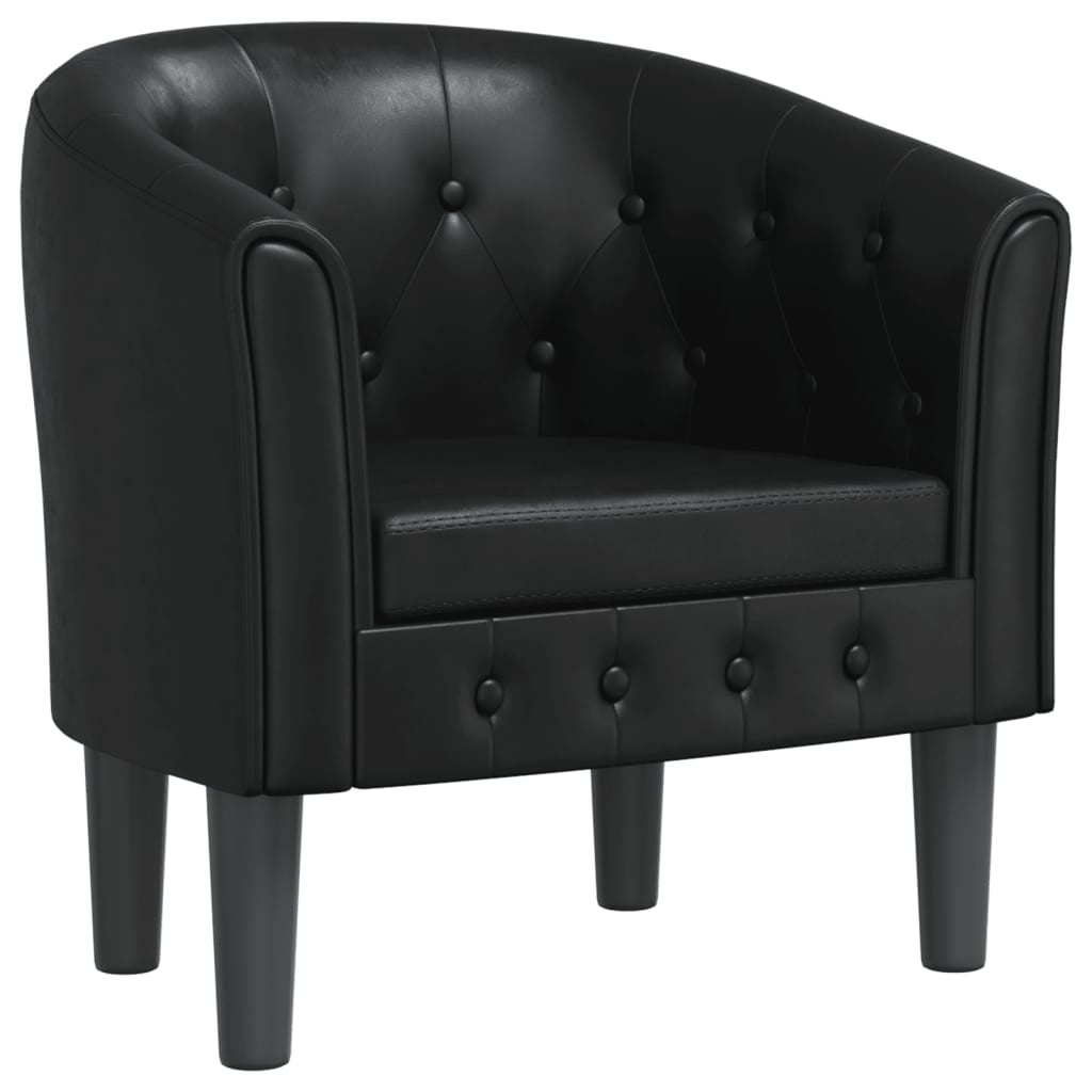 Chaise cabriolet noir similicuir