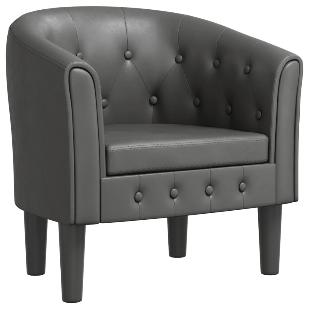 Chaise cabriolet gris similicuir