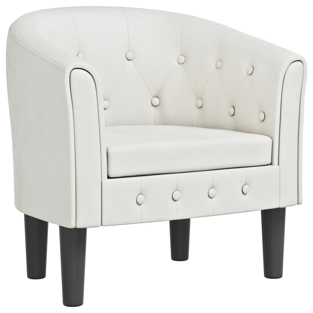 Chaise cabriolet blanc similicuir