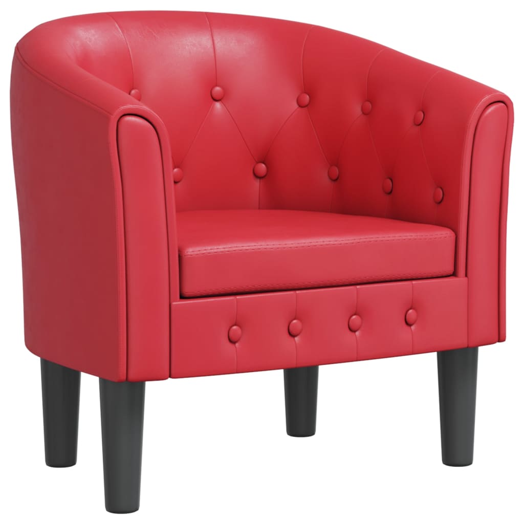 Chaise cabriolet rouge similicuir