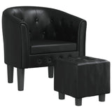 Chaise cabriolet avec repose-pied noir similicuir