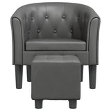 Chaise cabriolet avec repose-pied gris similicuir