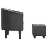 Chaise cabriolet avec repose-pied gris similicuir