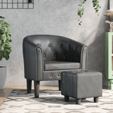 Chaise cabriolet avec repose-pied gris similicuir