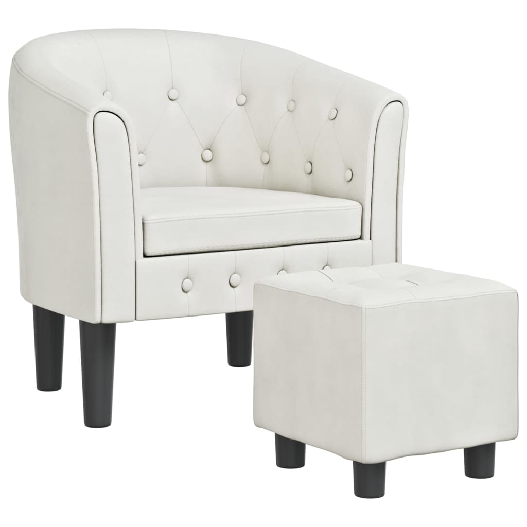Chaise cabriolet avec repose-pied blanc similicuir
