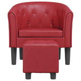 Chaise cabriolet avec repose-pied rouge bordeaux similicuir