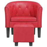 Chaise cabriolet avec repose-pied rouge similicuir