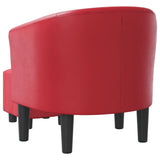 Chaise cabriolet avec repose-pied rouge similicuir