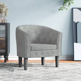 Chaise cabriolet gris clair velours