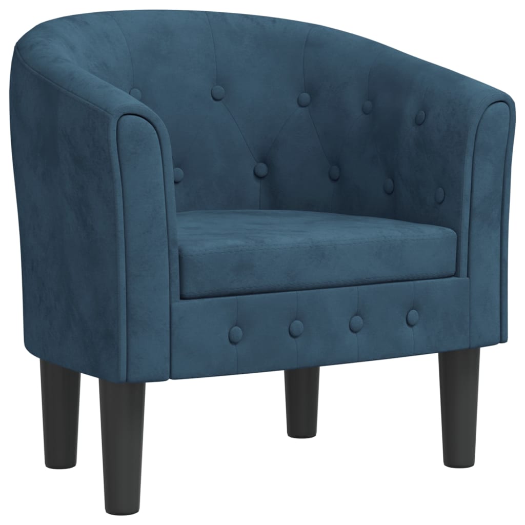 Chaise cabriolet bleu foncé velours