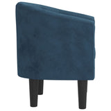 Chaise cabriolet bleu foncé velours