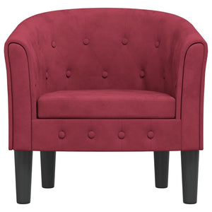 Fauteuil rouge bordeaux velours