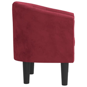 Fauteuil rouge bordeaux velours