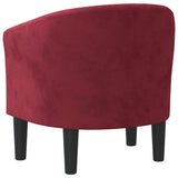 Fauteuil rouge bordeaux velours