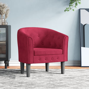 Fauteuil rouge bordeaux velours