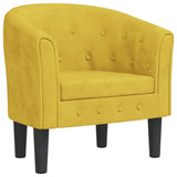 Fauteuil jaune velours