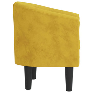 Fauteuil jaune velours