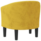 Fauteuil jaune velours