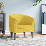 Fauteuil jaune velours