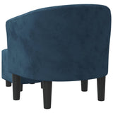 Fauteuil avec repose-pied bleu foncé velours