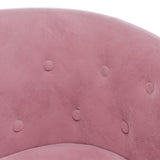 Fauteuil avec repose-pied rose velours