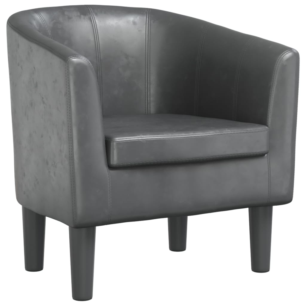 Fauteuil gris similicuir