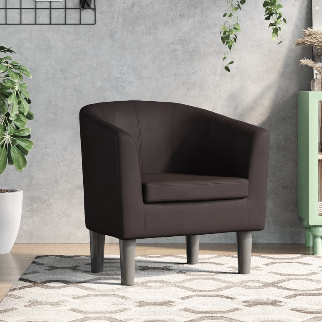 Fauteuil marron similicuir