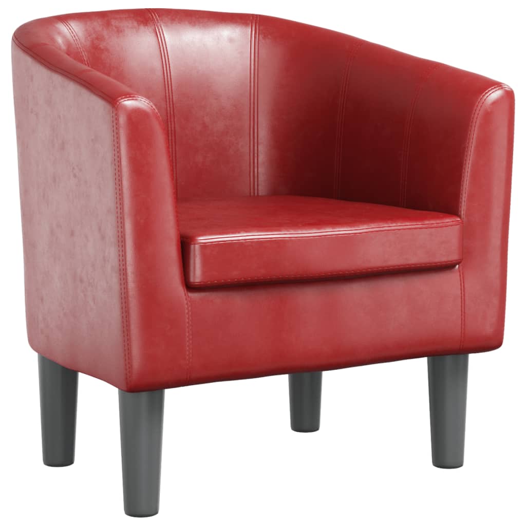 Fauteuil rouge bordeaux similicuir