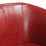 Fauteuil avec repose-pied rouge bordeaux similicuir