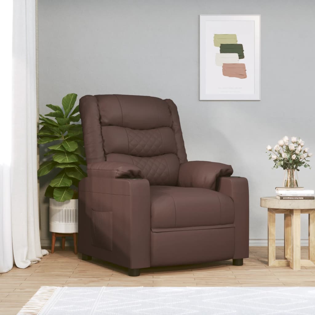 Fauteuil de massage électrique Marron Similicuir