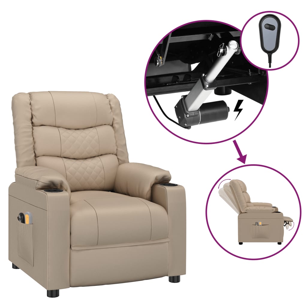 Fauteuil de massage électrique Cappuccino Similicuir