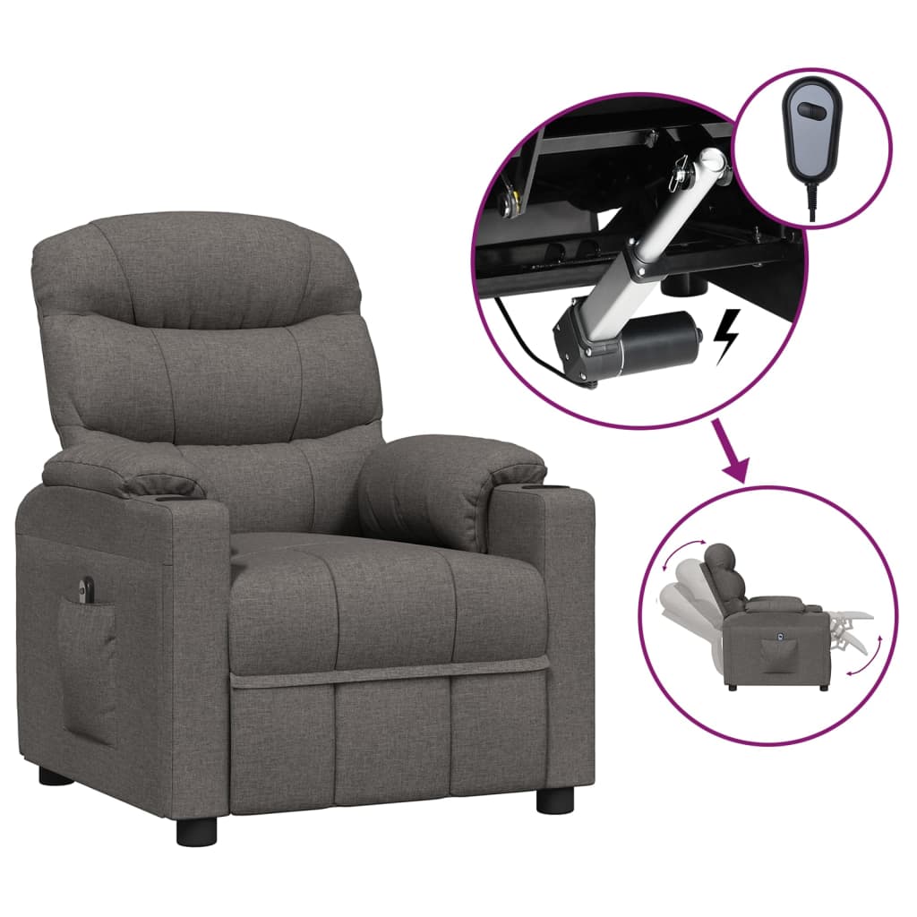 Fauteuil inclinable électrique Gris foncé Tissu