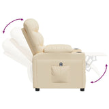 Fauteuil inclinable électrique Crème Tissu