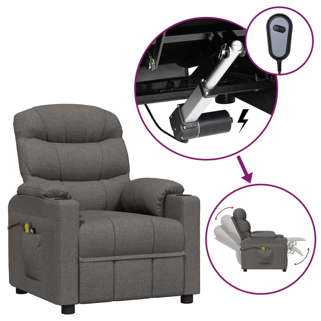 Fauteuil électrique de massage Gris foncé Tissu
