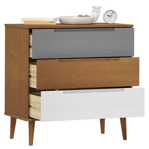 Commode MOLDE Marron 80x40x80 cm Bois de pin solide