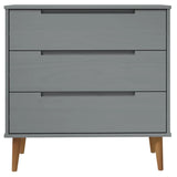 Commode MOLDE Gris 80x40x80 cm Bois de pin massif