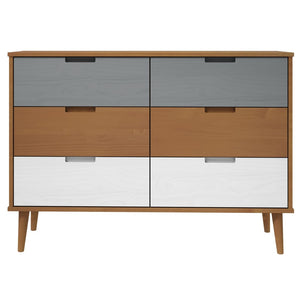 Commode MOLDE Marron 113x40x80 cm Bois de pin massif